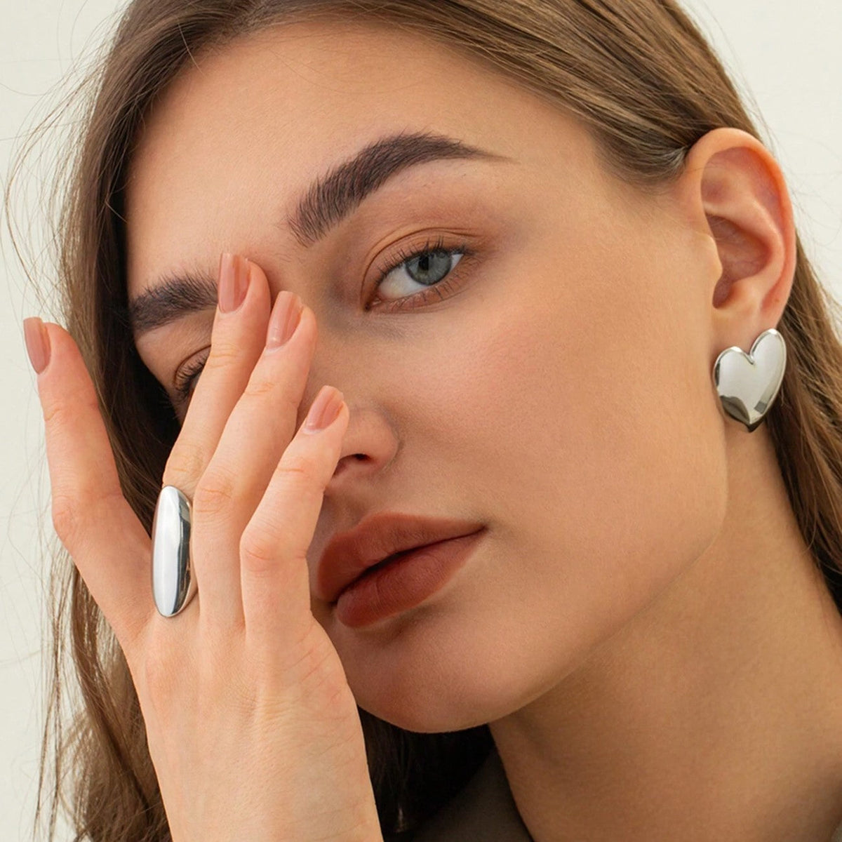 Large Heart-Shaped Earrings