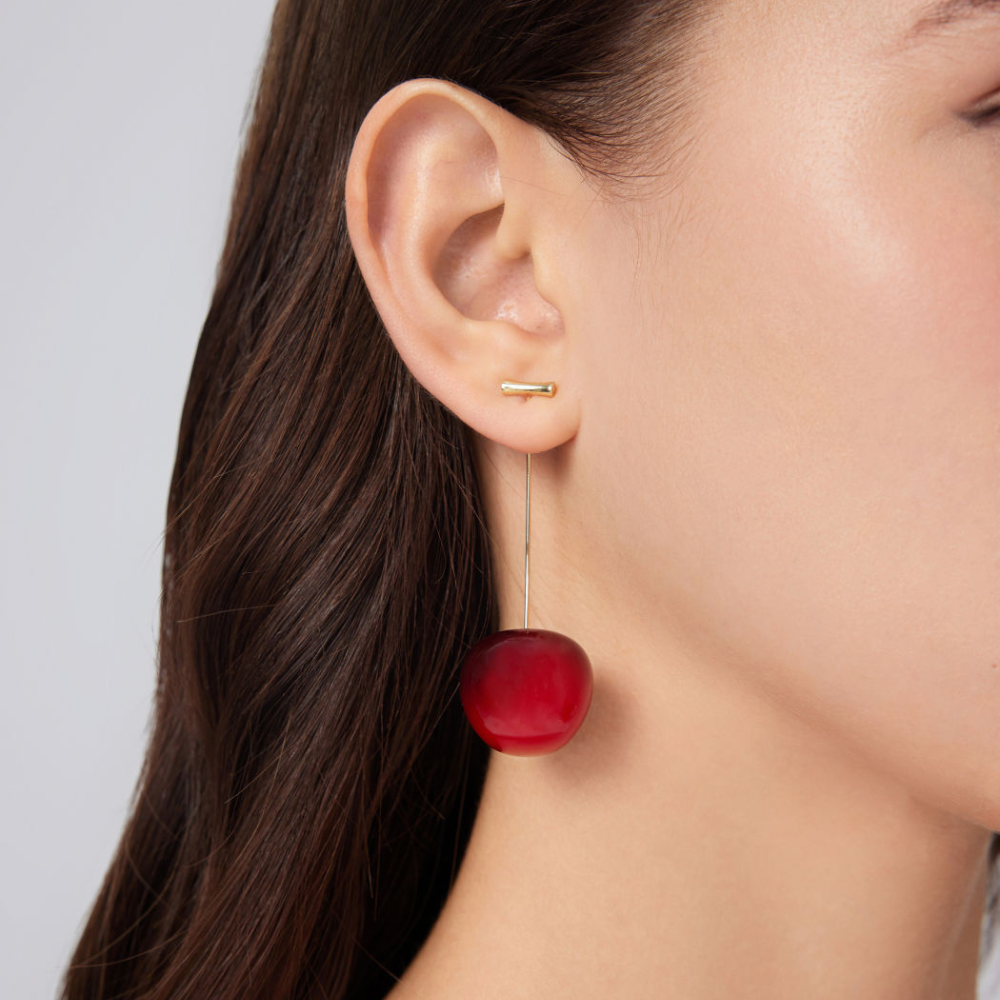 Red Cherry Earrings - Light Cherry Earring