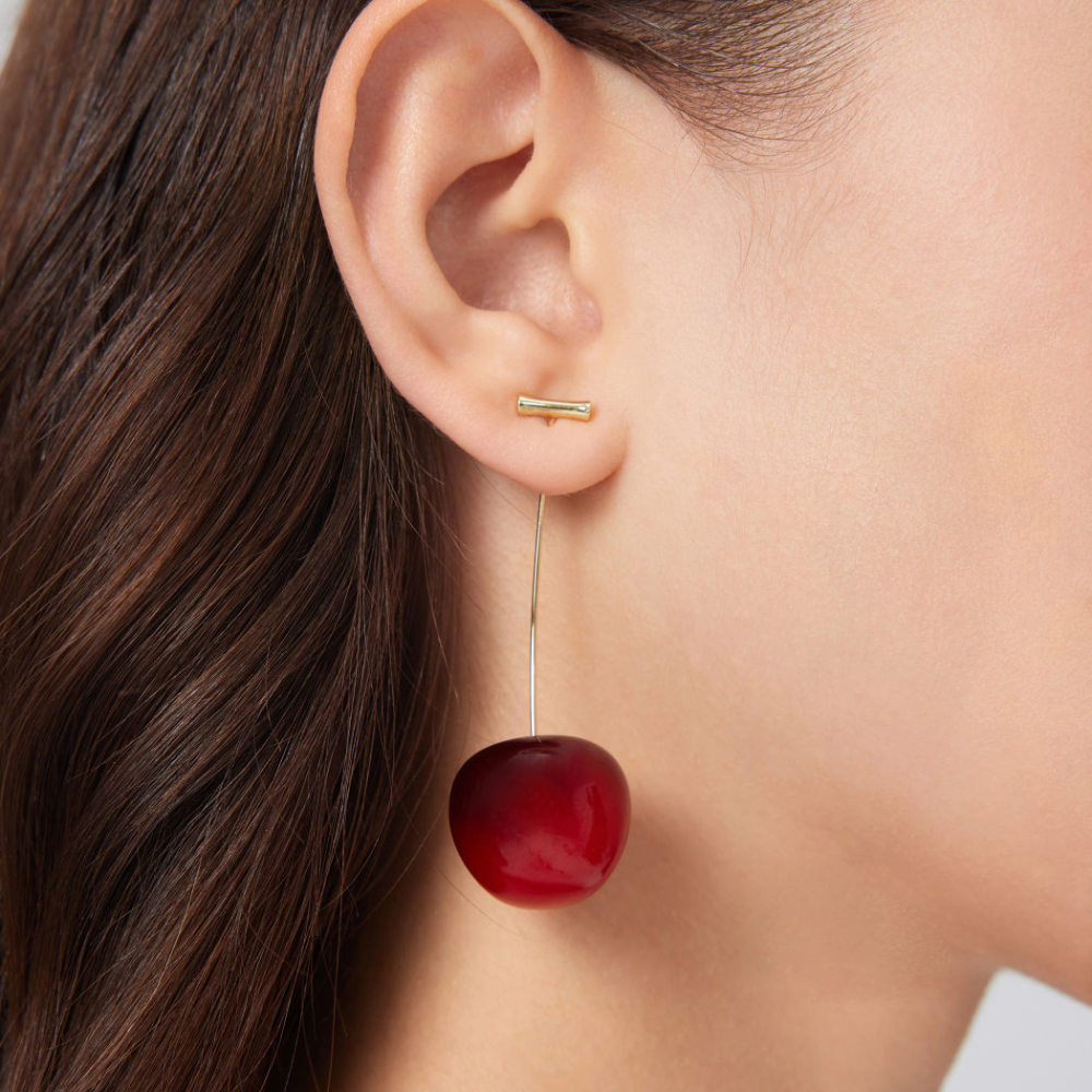Red Cherry Earrings - Light Cherry Earring