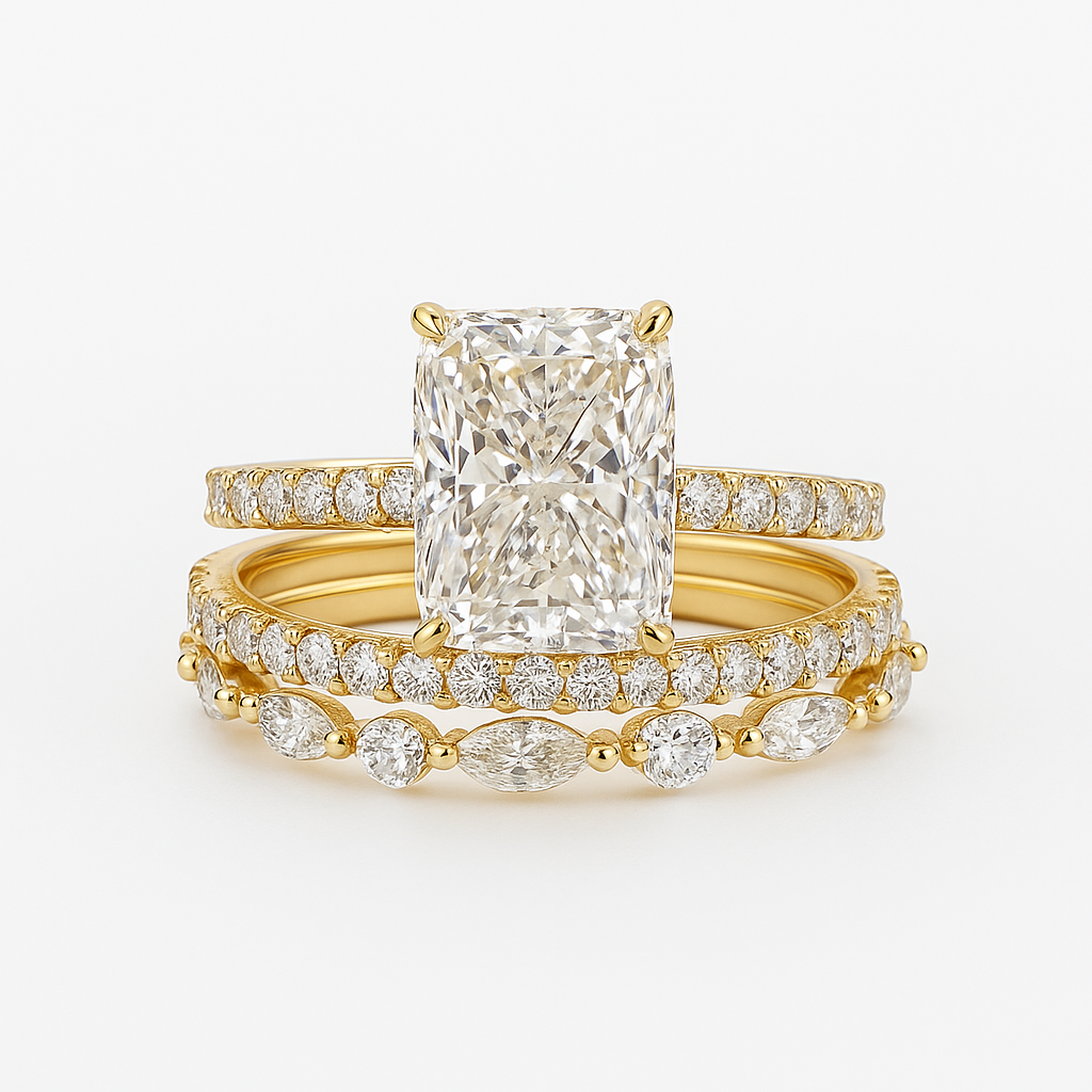 Jaily – Set of 3 wedding rings in 18K gold
