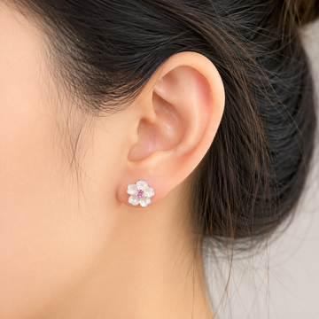 Holly - Silver Cherry Blossom Earrings