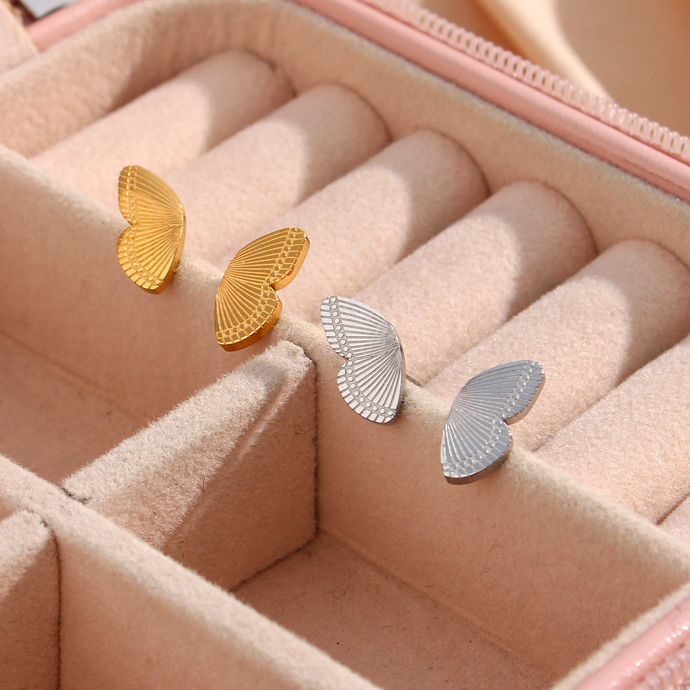 Lilac - Golden Butterfly Earrings