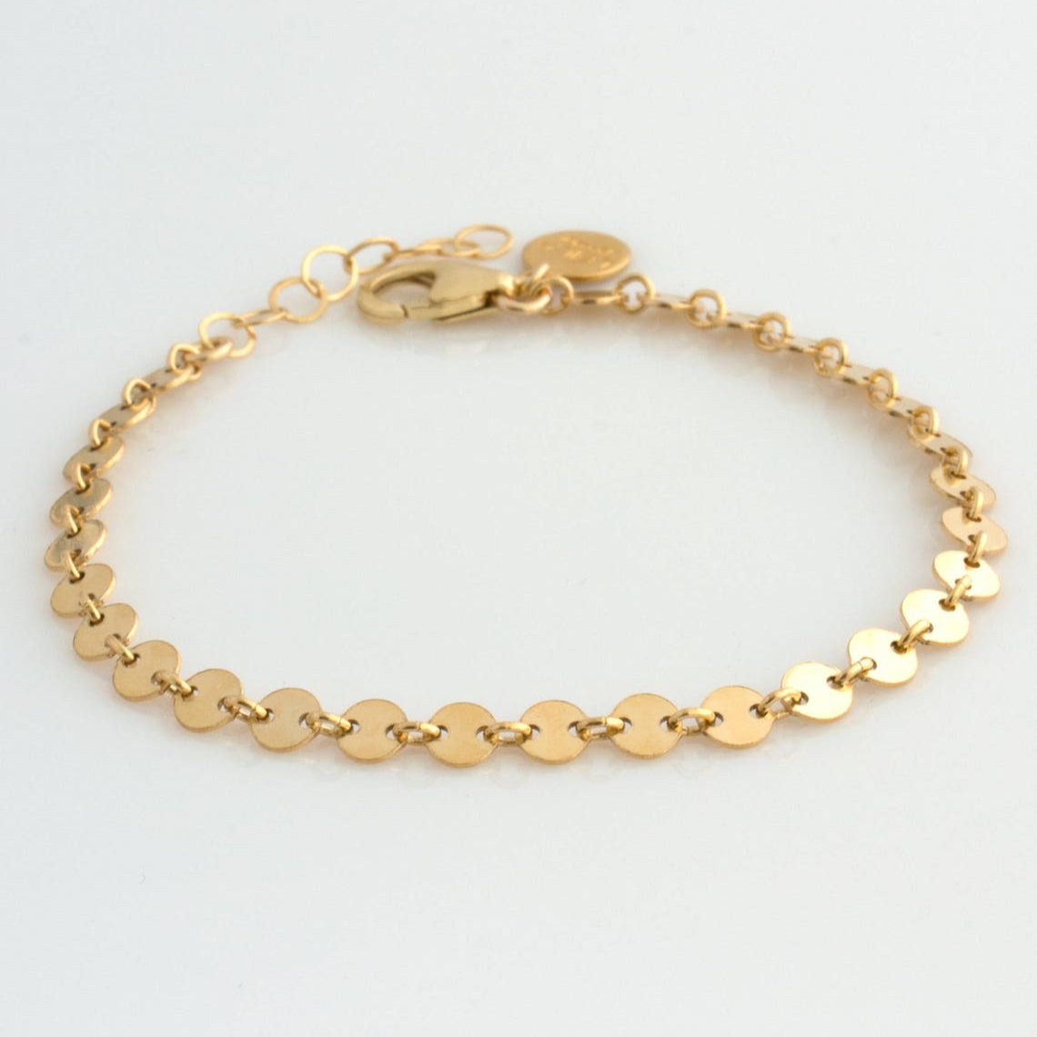 Tubular Chain Disc Bracelet - Layered Bracelet Set