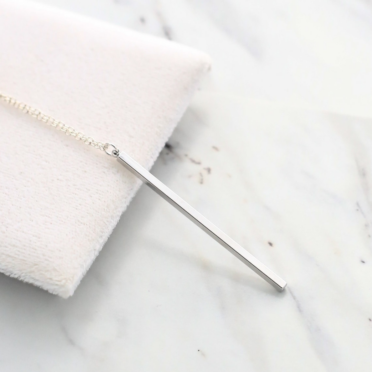 Thin Bar Necklace - Vertical Bar Necklace