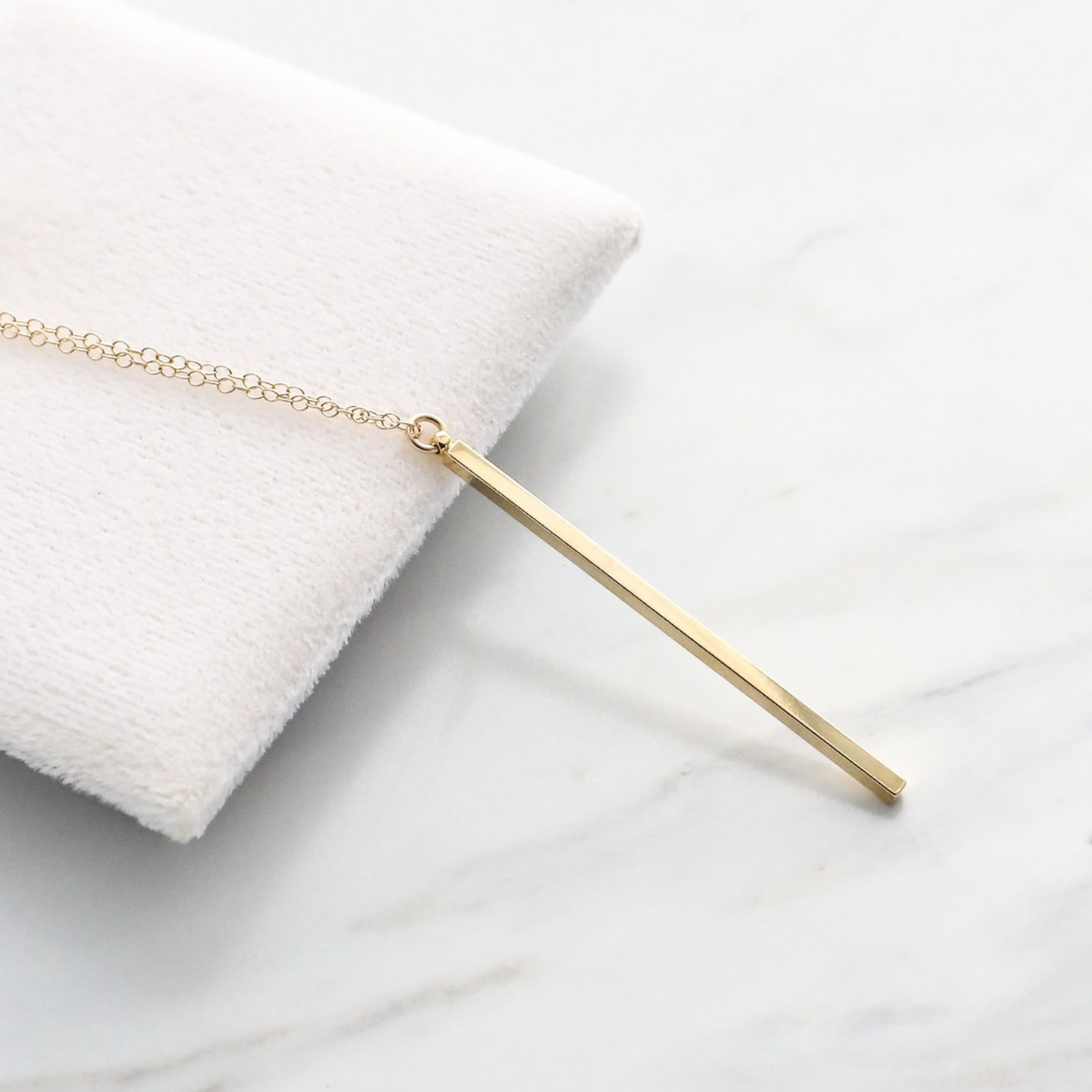 Thin Bar Necklace - Vertical Bar Necklace