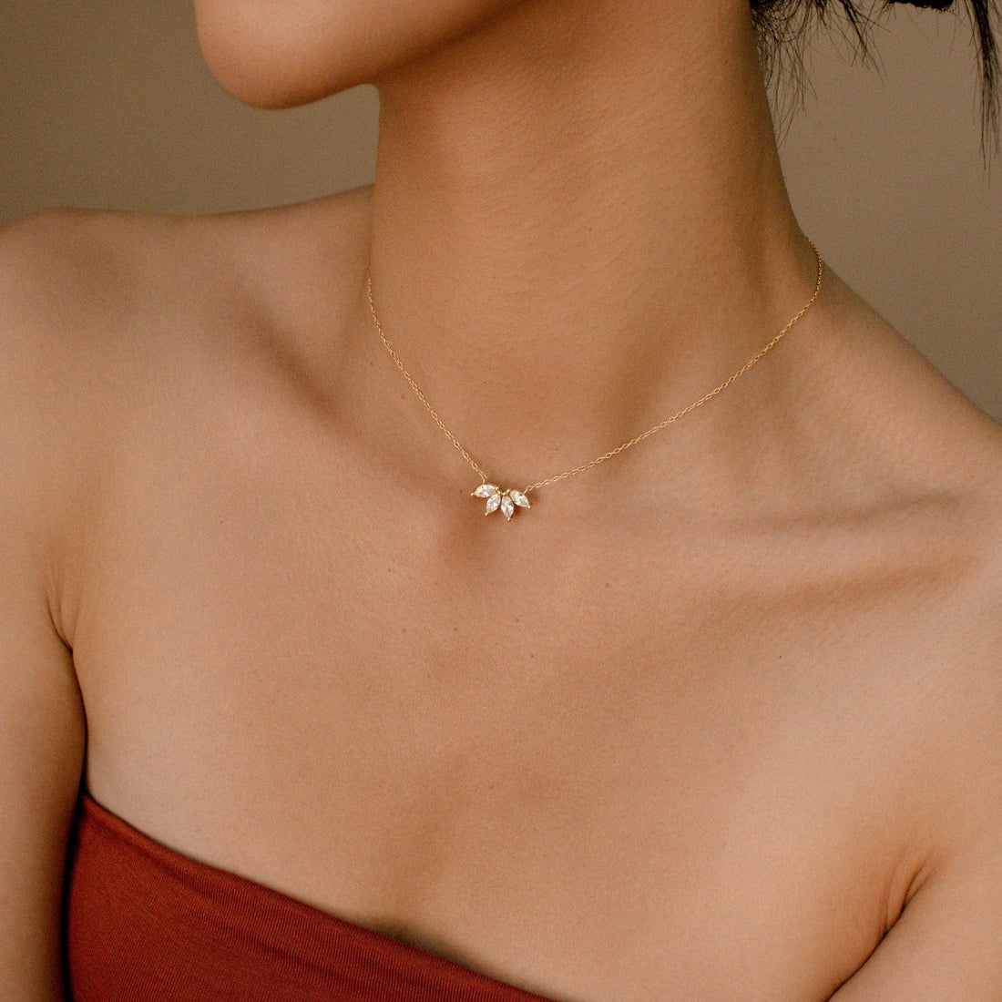 Marquesa Diamond Necklace - Inlay of Marquesa Stone