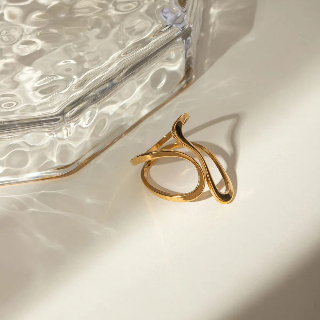 Dori – Open Irregular Golden Spiral Ring