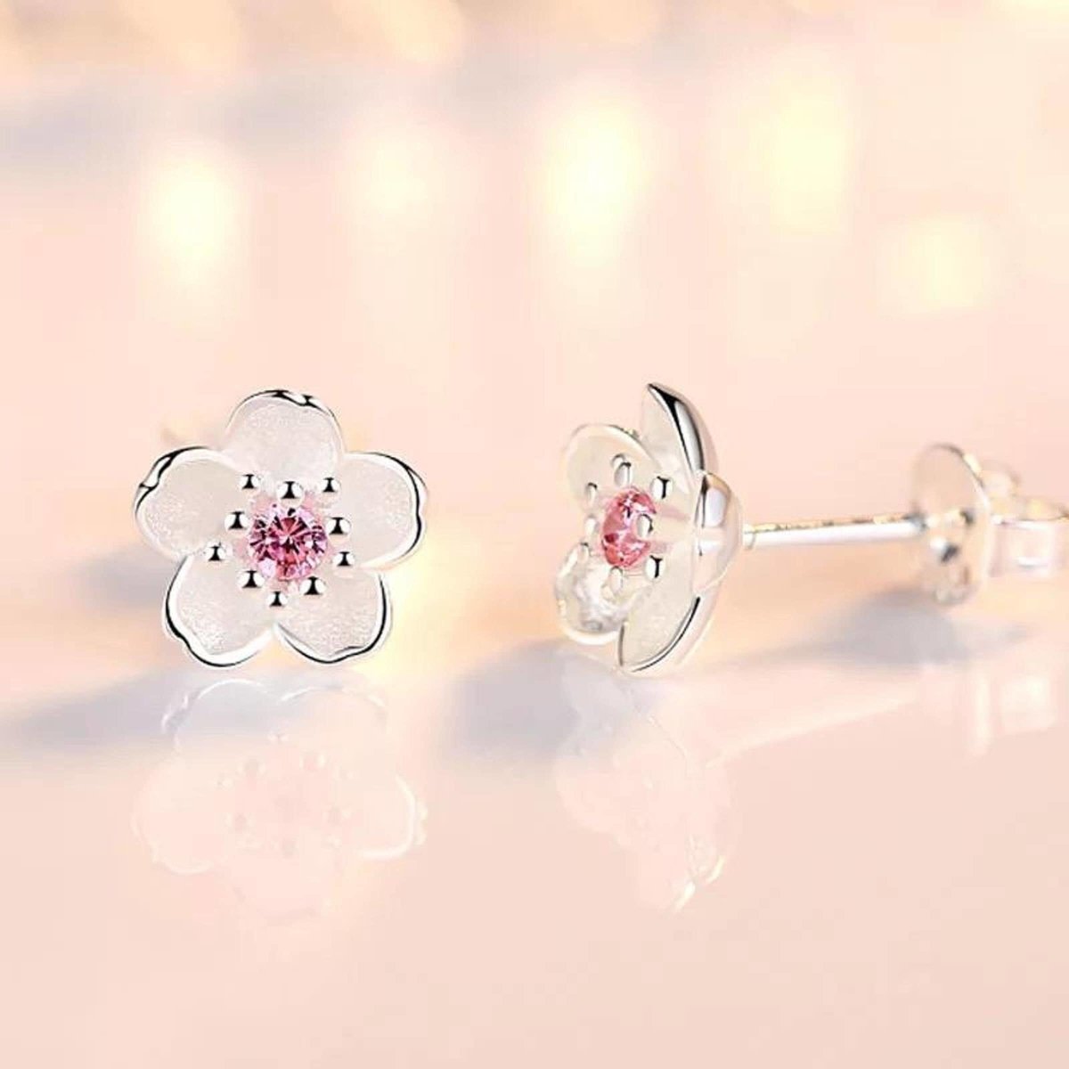 Holly - Silver Cherry Blossom Earrings