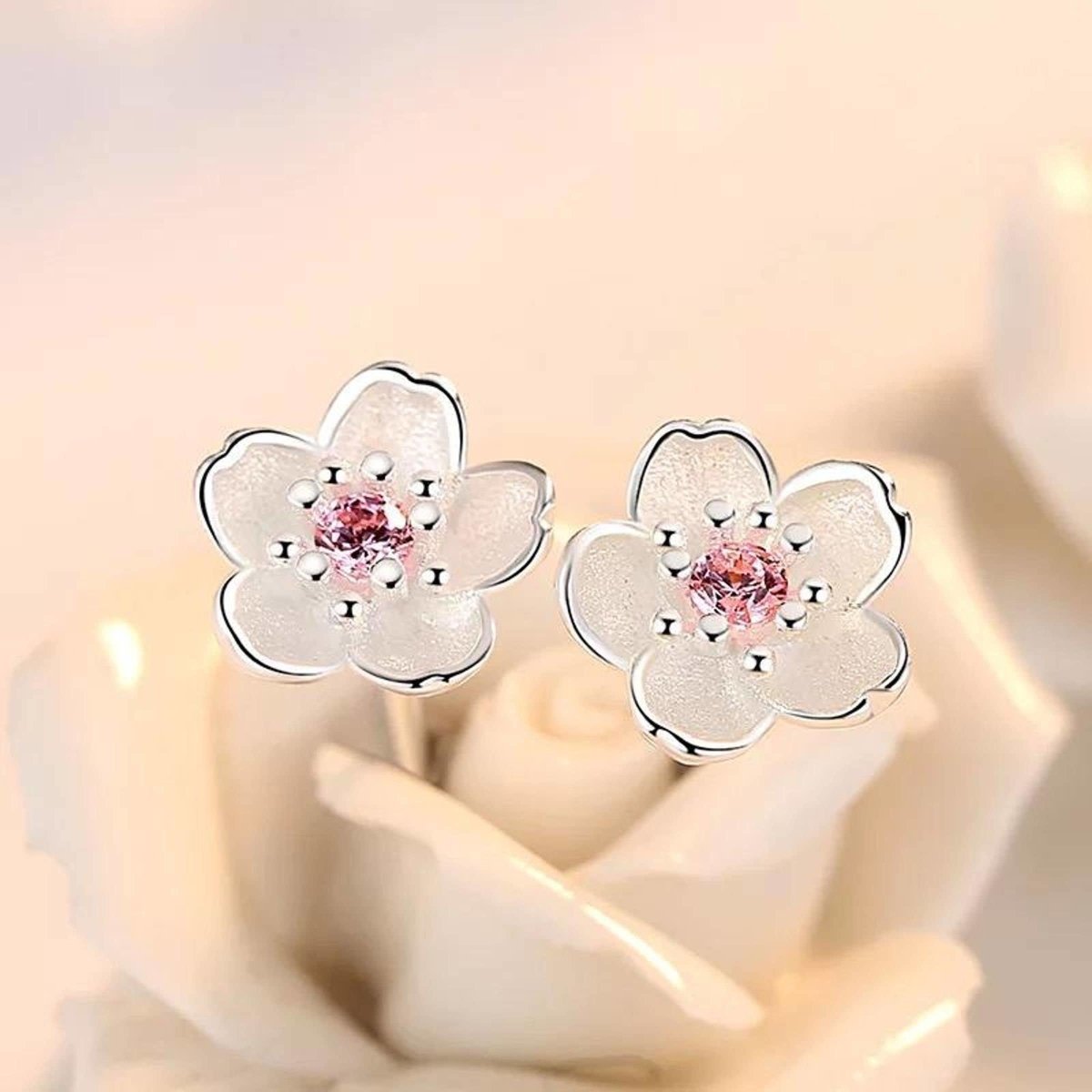 Holly - Silver Cherry Blossom Earrings