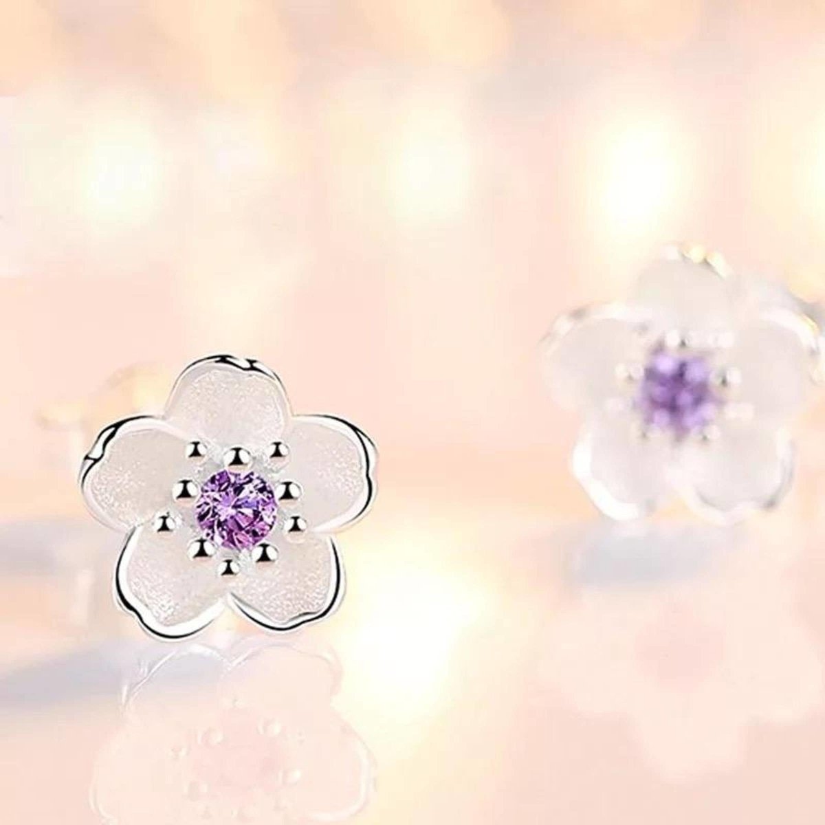 Holly - Silver Cherry Blossom Earrings