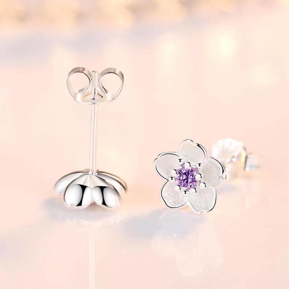 Holly - Silver Cherry Blossom Earrings